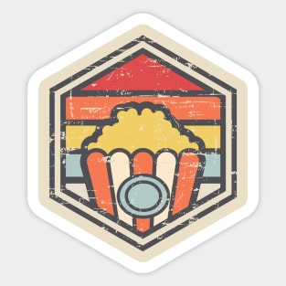 Retro Badge Popcorn Light Sticker